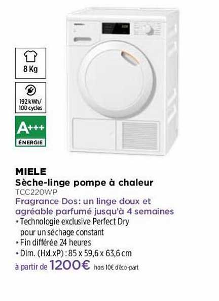 sèche-linge pompe à chaleur miele