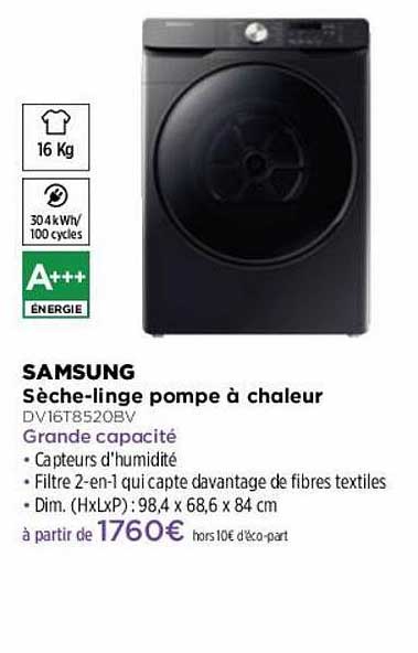 sèche-linge pompe à chaleur samsung