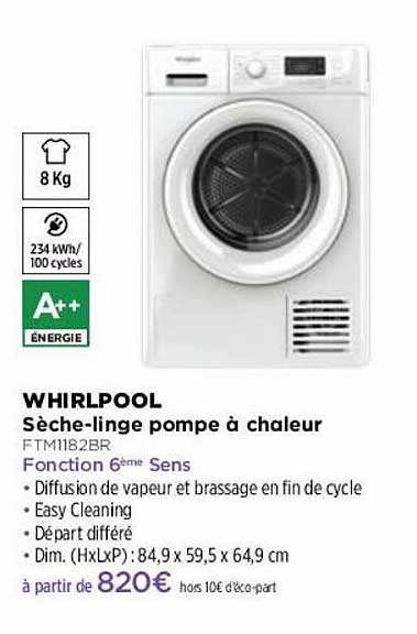Sèche-linge Pompe à Chaleur Whirlpool