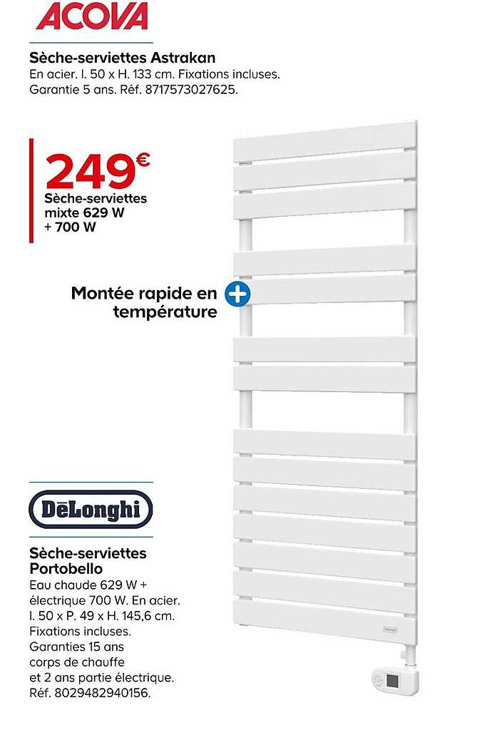sèche-serviettes astrakan portobello dëlonghi