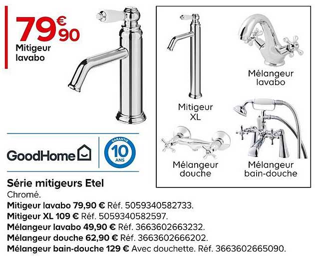 série mitigeurs etel goodhome