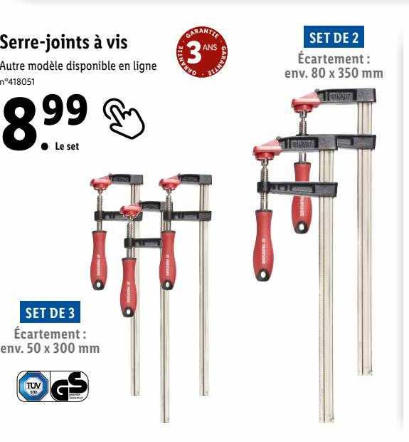 serre-joints à vis