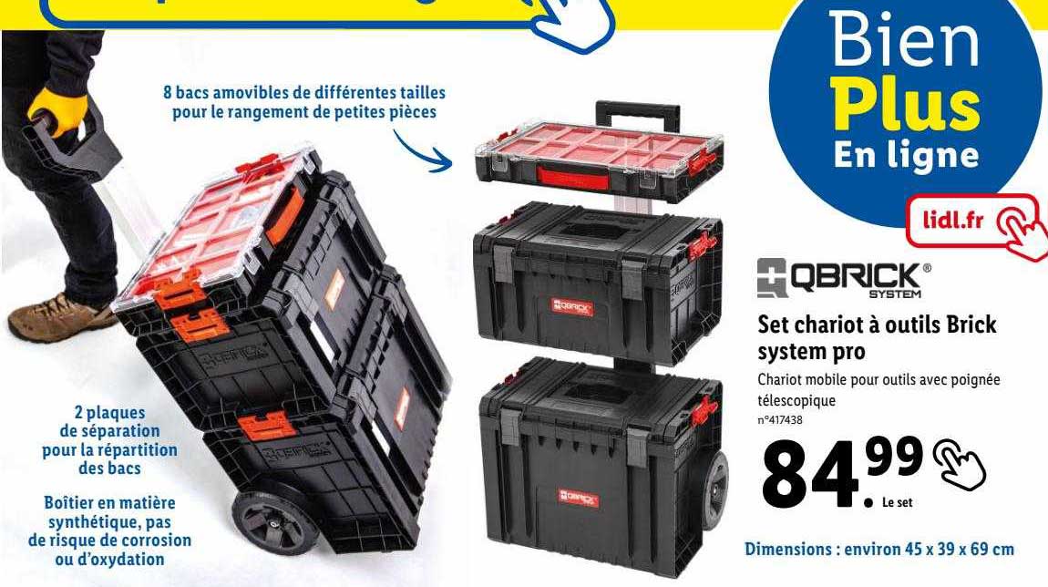 set chariot à outils brick system pro