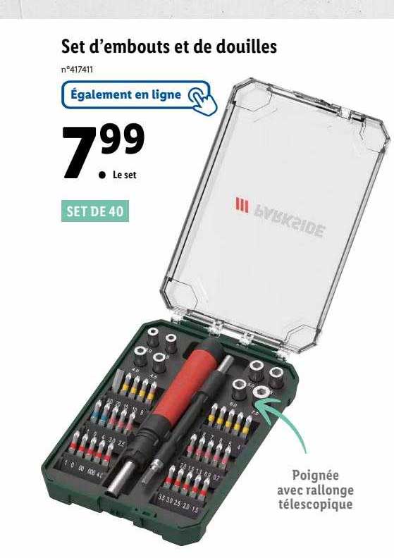 set d'embouts et de douilles parkside