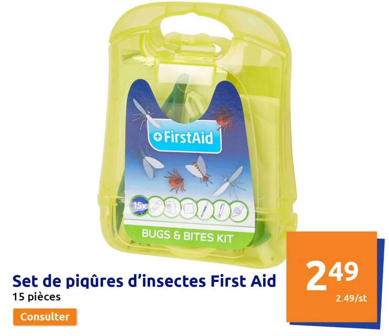 set de piqûres d'insectes first aid