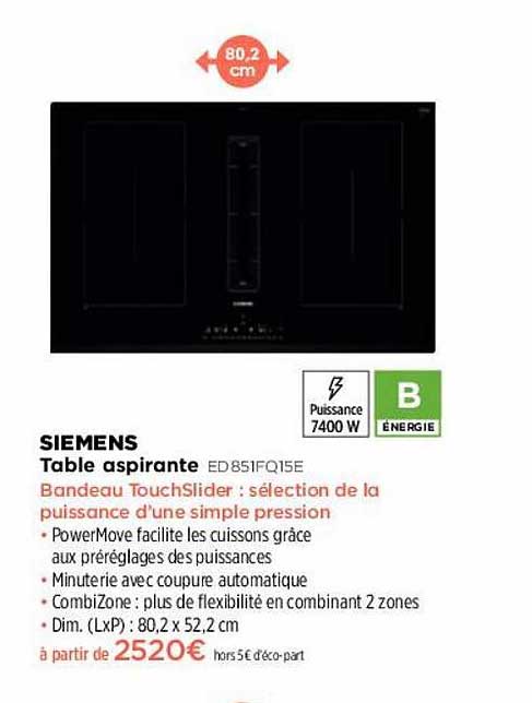 table aspirante siemens