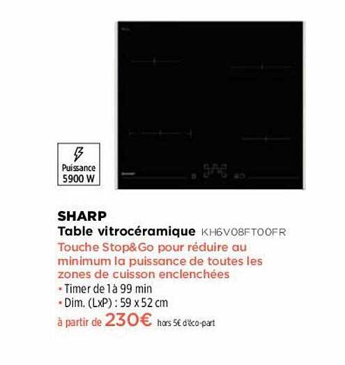 Table Vitrocéramique Sharp