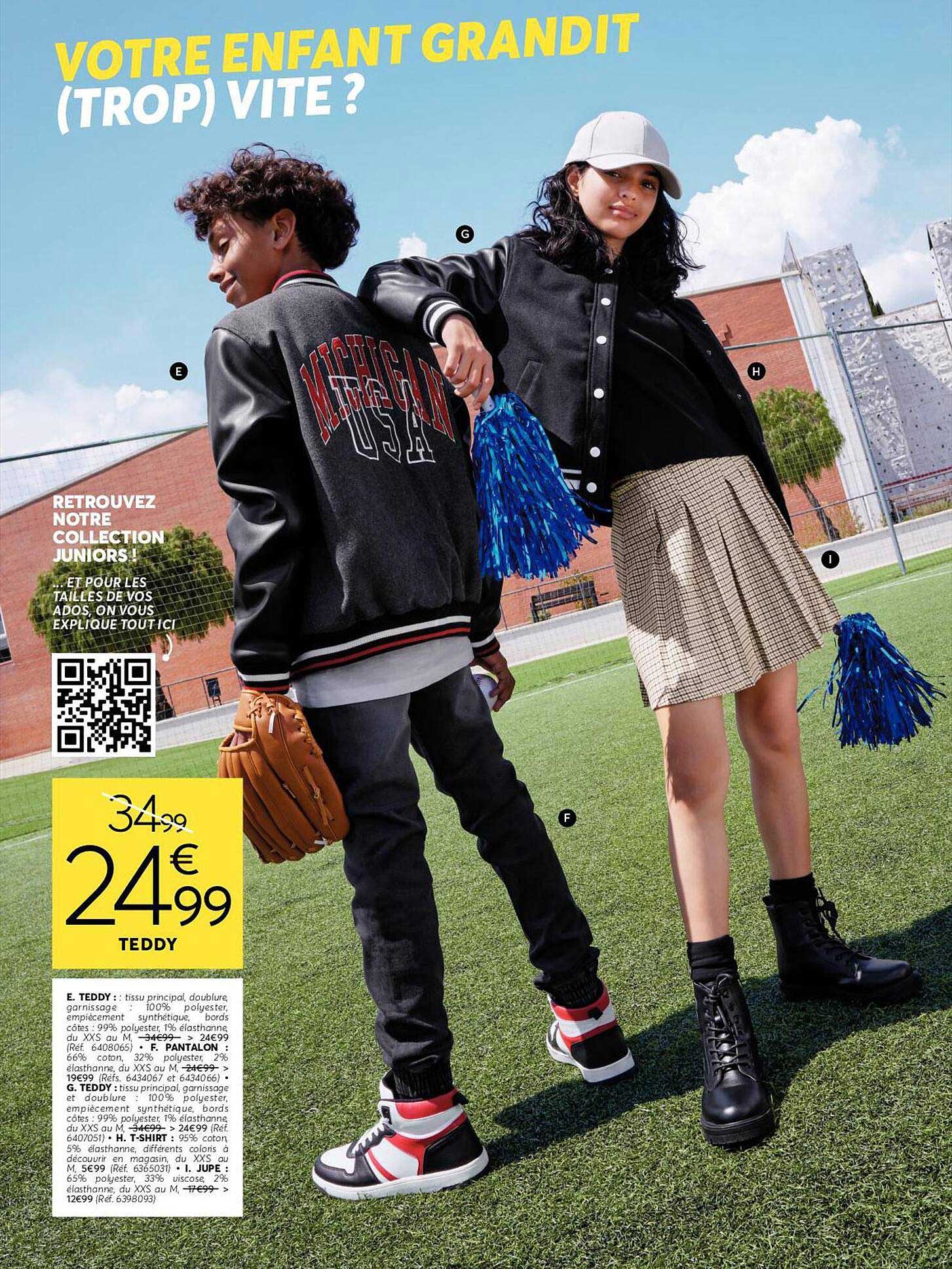 teddy, pantalon, t-shirt, jupe