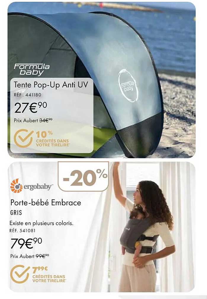 tente pop-up anti uv, porte-bébé embrace