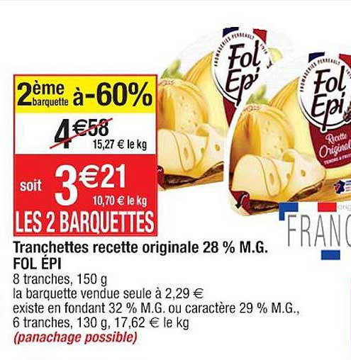 tranchettes recette originale 28% m.g. fol épi