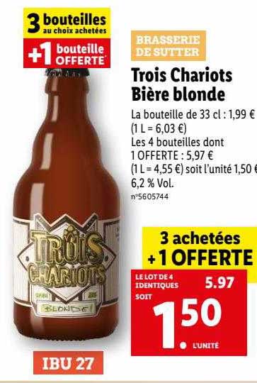 trois chariots bière blonde