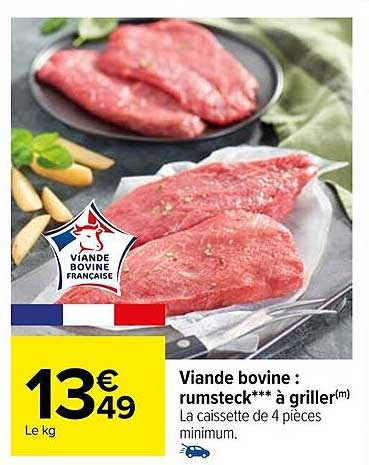 viande bovine : rumsteck***à griller