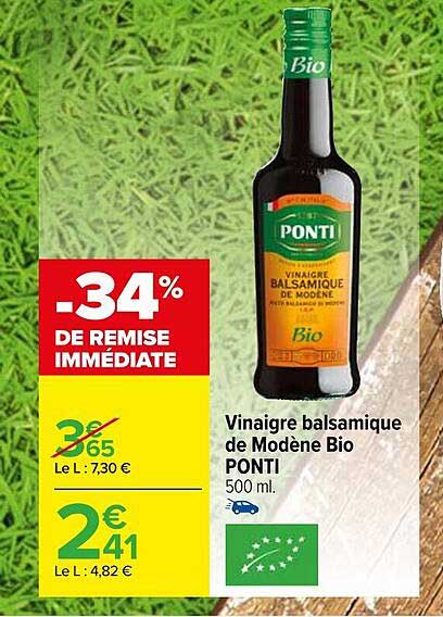 Vinaigre Balsamique De Modène Bio Ponti