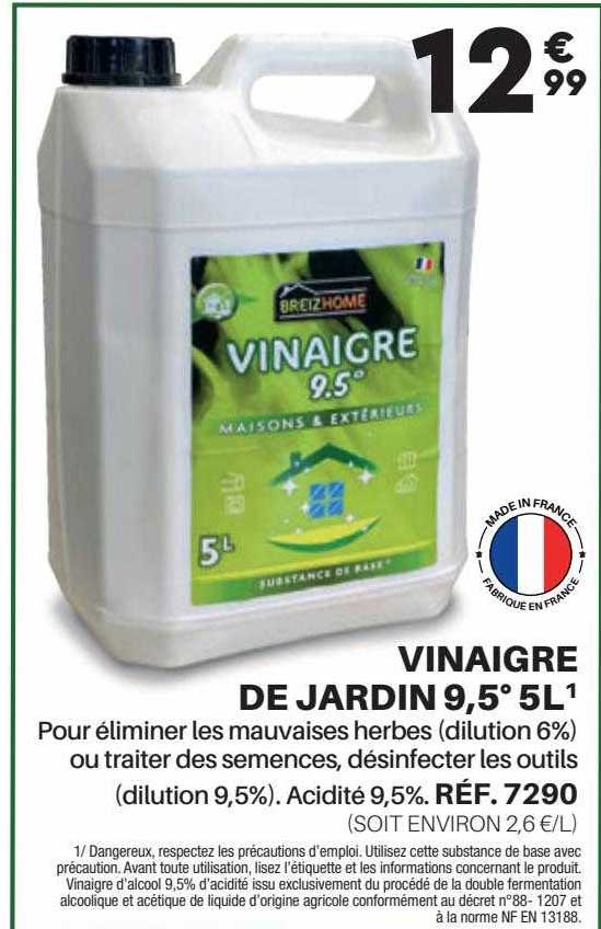 vinaigre de jardin 9,5° 5l