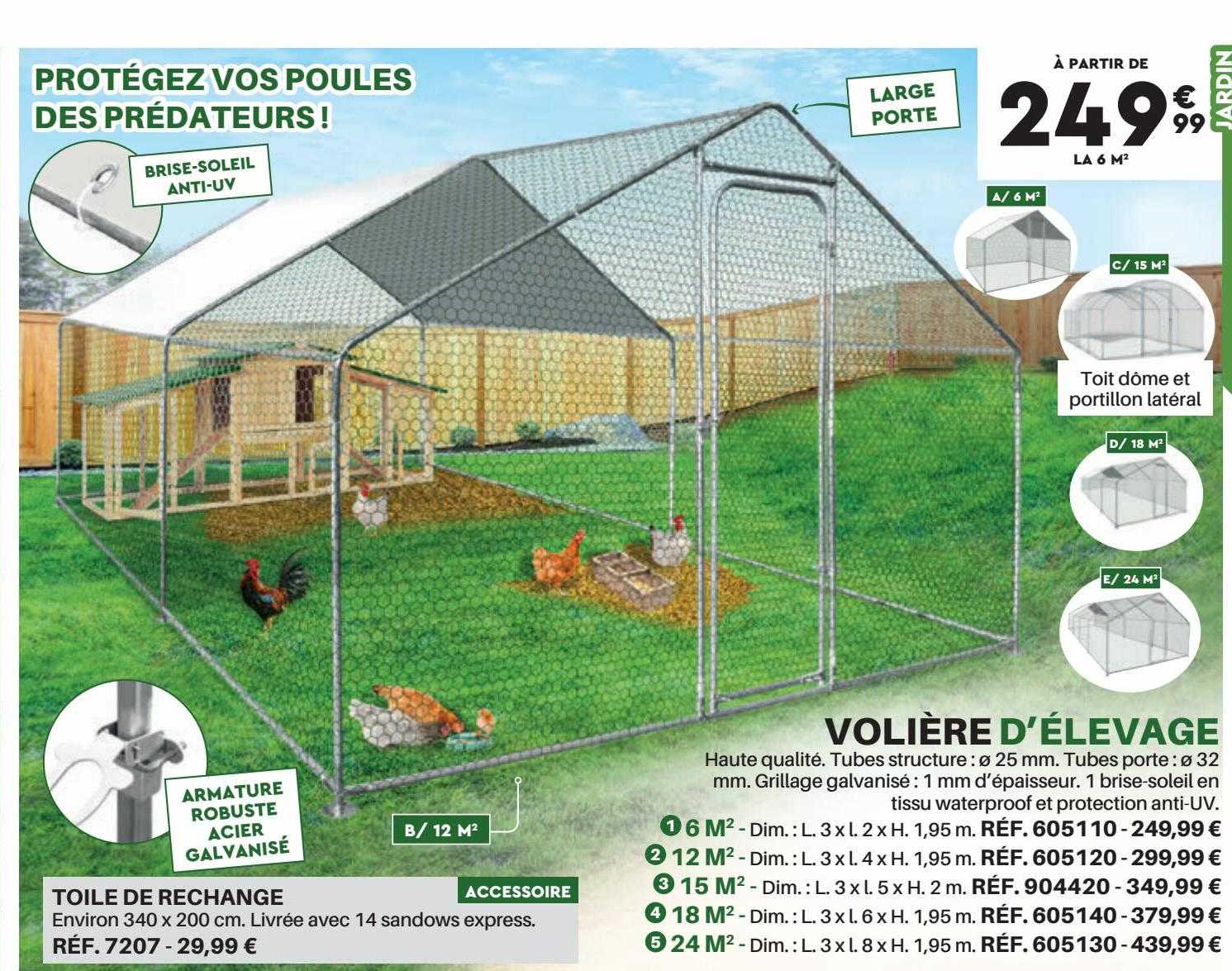 Volière D'élevage, Toile De Rechange