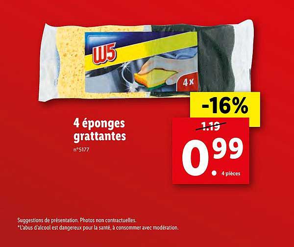 4 éponges Grattantes