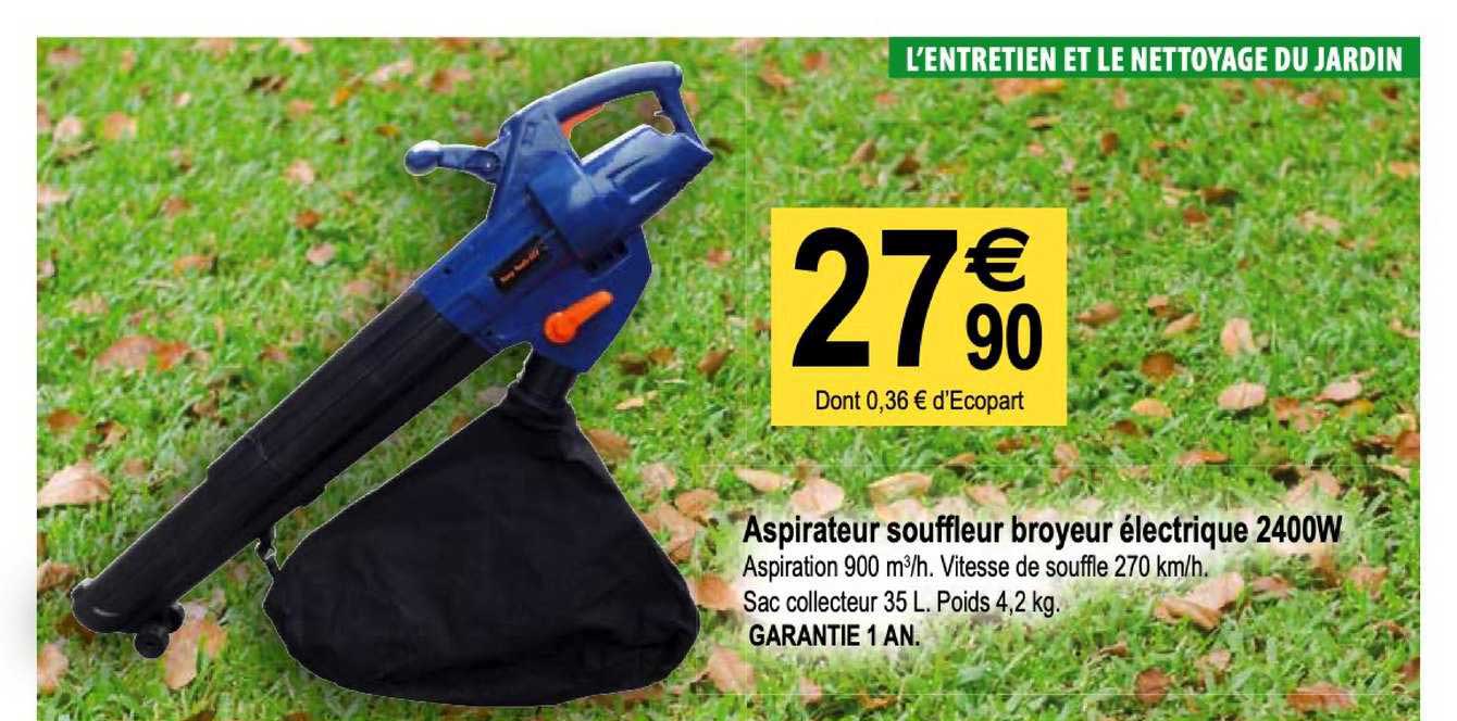 Aspirateur Souffleur Broyeur électrique 2400w