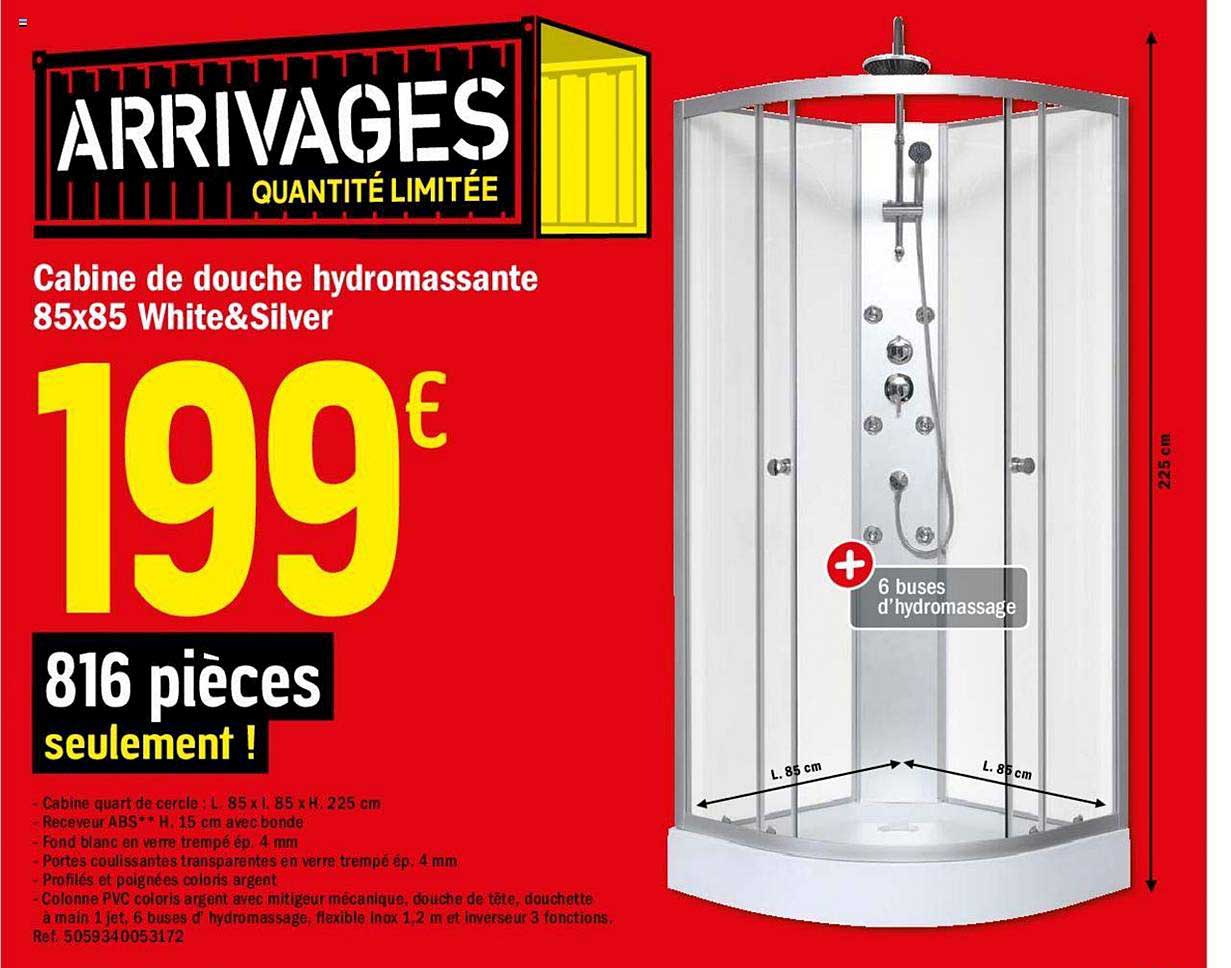 Cabine De Douche Hydromassante 85x85 White&siliver