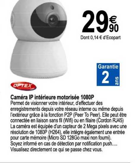 Caméra Ip Intérieur Motorisée 1080p Optex