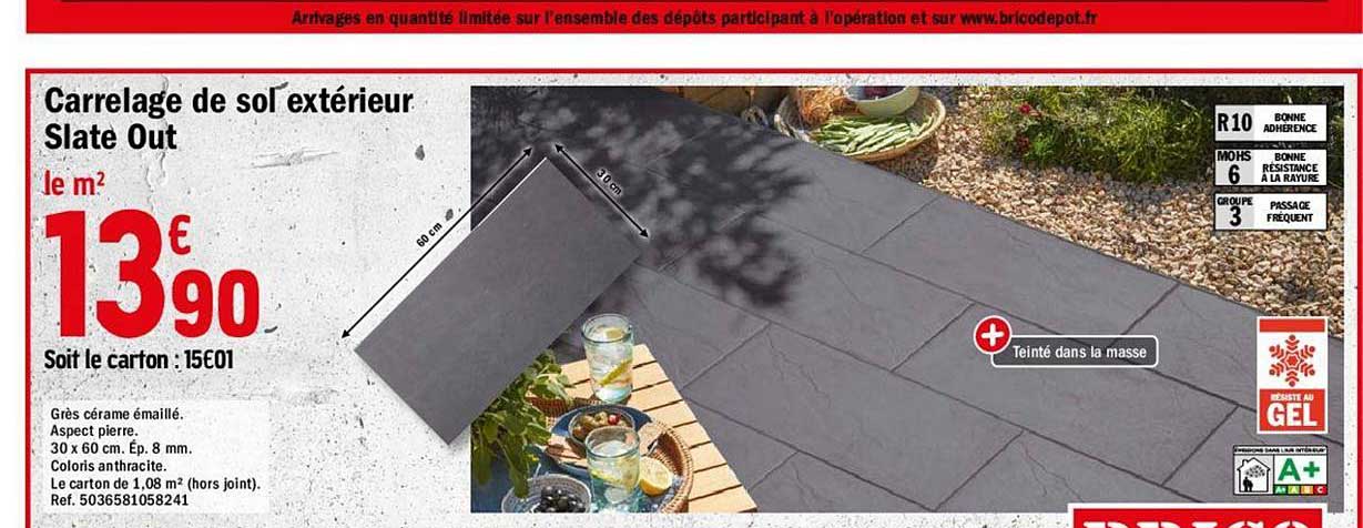 carrelage de sol extérieur slate out