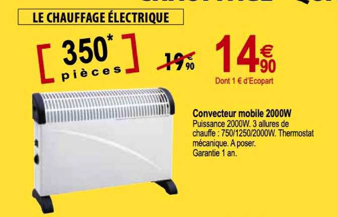 convecteur mobile 2000w