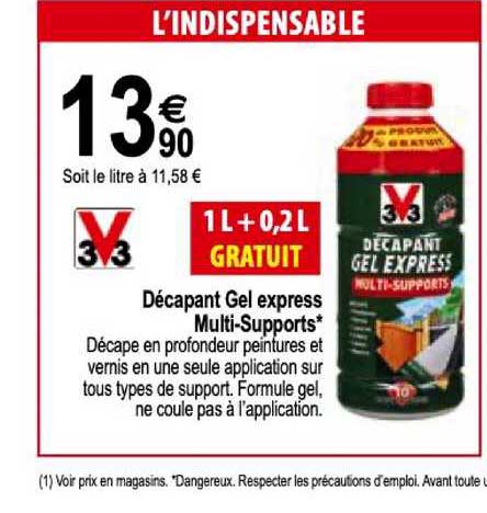 Décapant Gel Express Multi Supports V33