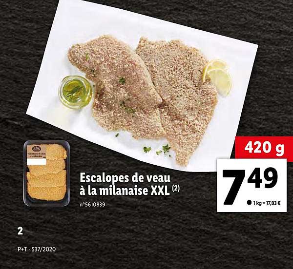 Escalopes De Veau à La Milanaise Xxl
