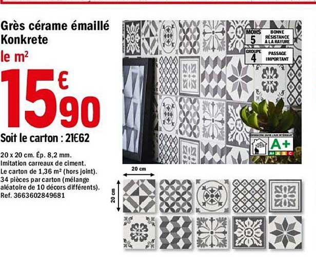 grès cérame émaillé konkrete