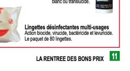 lingettes désinfectantes mulit usages