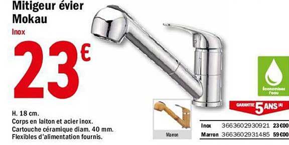 mitigeur évier mokau