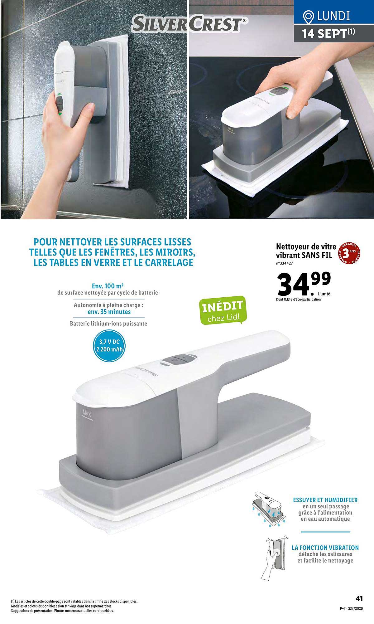 Nettoyeur De Vitre Vibrant Sans Fil Silvercrest
