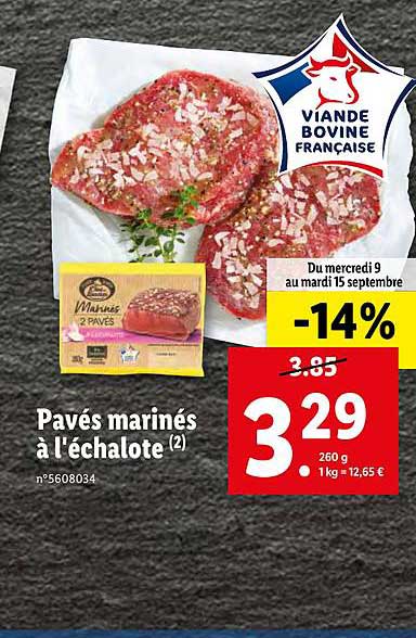 pavés marinés à l'échalote