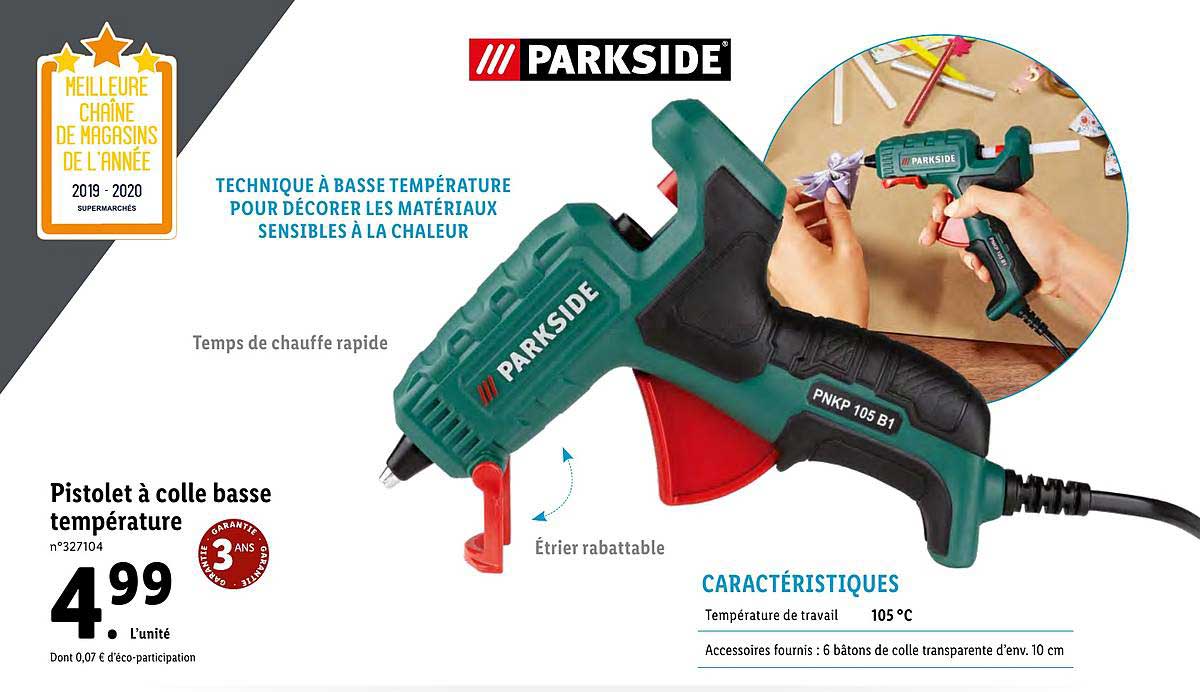 pistolet à colle basse température parkside