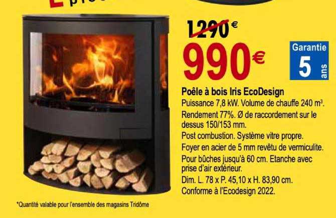 poêle à bois iris ecodesign
