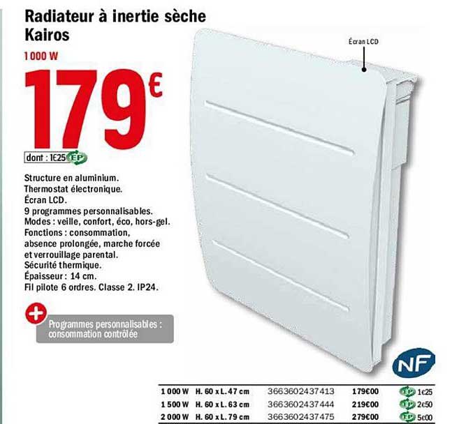 Radiateur à Inertie Sèche Kairos