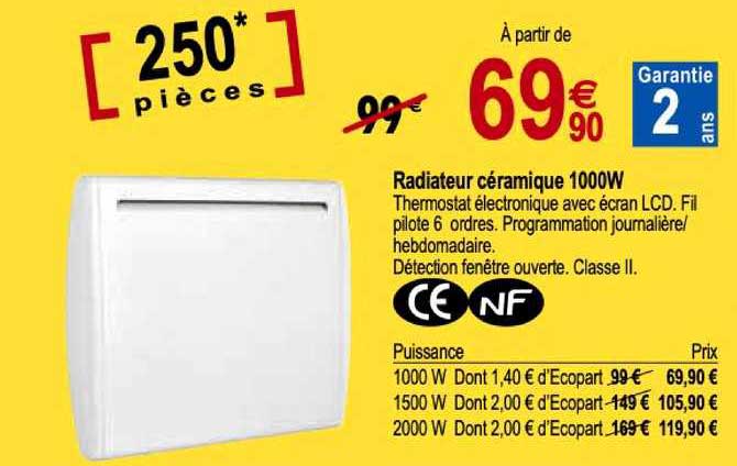 Radiateur Céramique 1000w