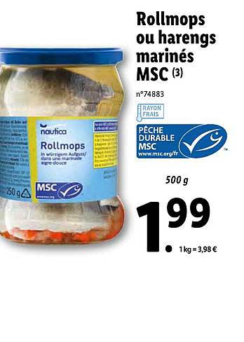Rollmops Ou Harengs Marinés Msc