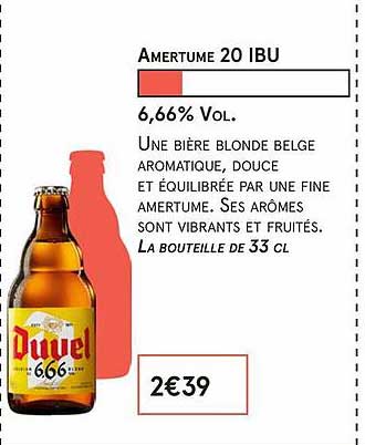 Amertume 20 Ibu : Bière Blonde Belge Aromatique Duvel
