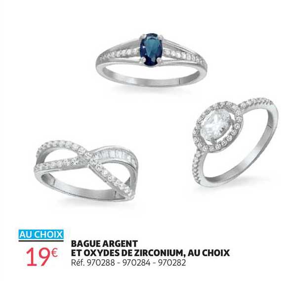bague argent et oxydes de zirconium, au choix