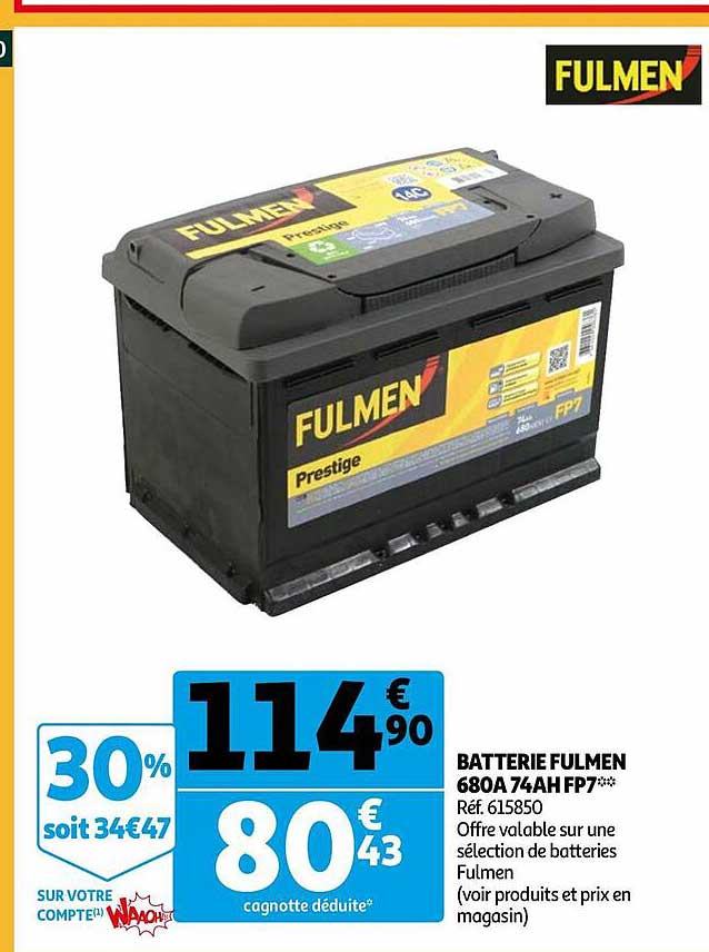 batterie fulmen 680a 74ah fp7