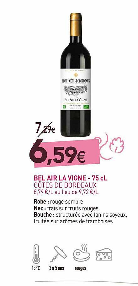 bel air la vigne - 75 cl côtes de bordeaux