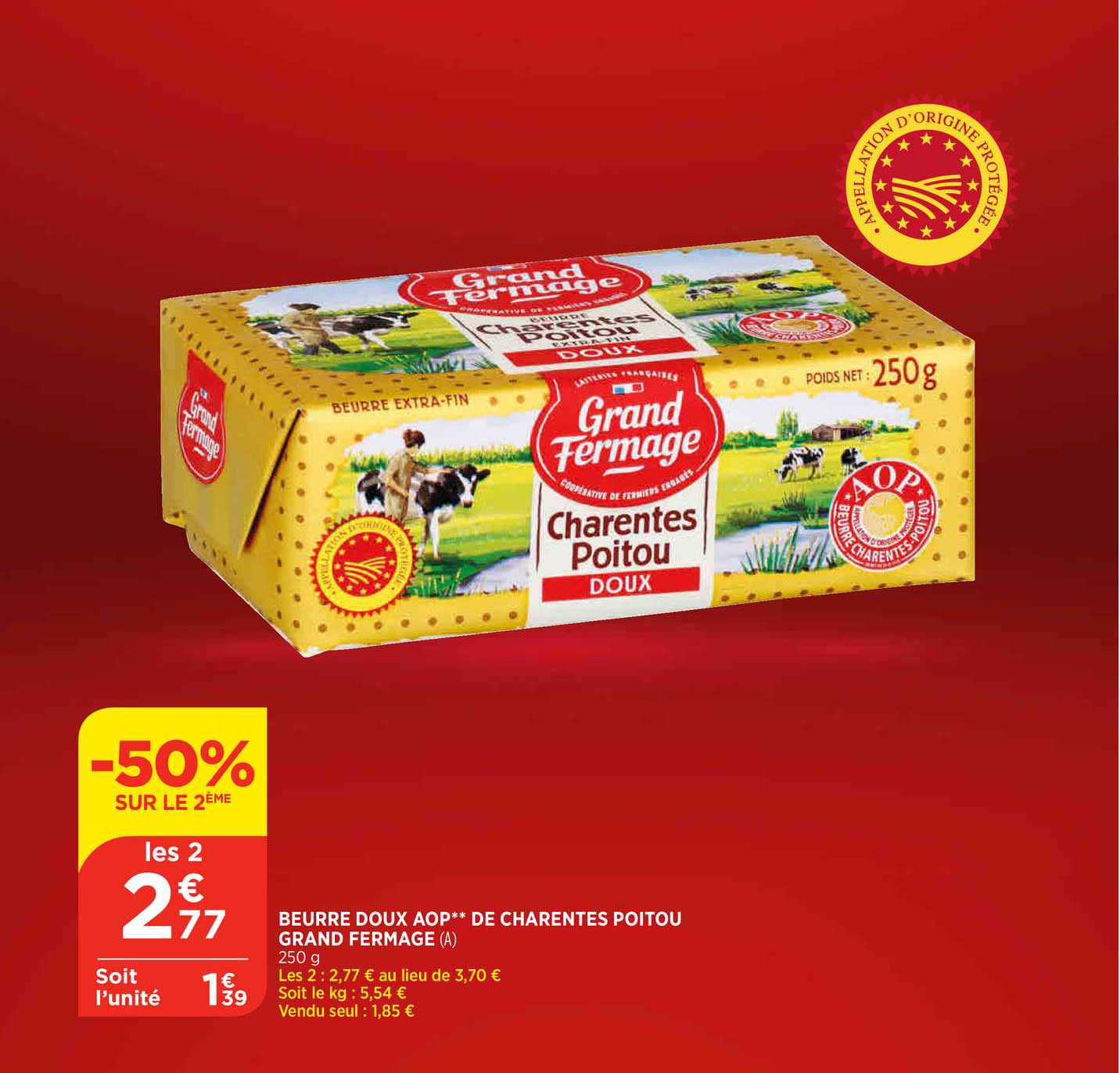 beurre doux aop de charentes poitou grand fermage