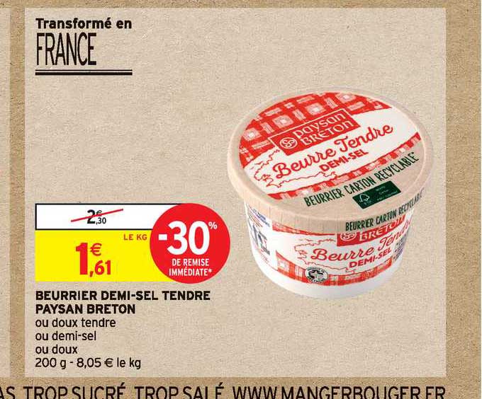 Beurrier Demi-sel Tendre Paysan Breton