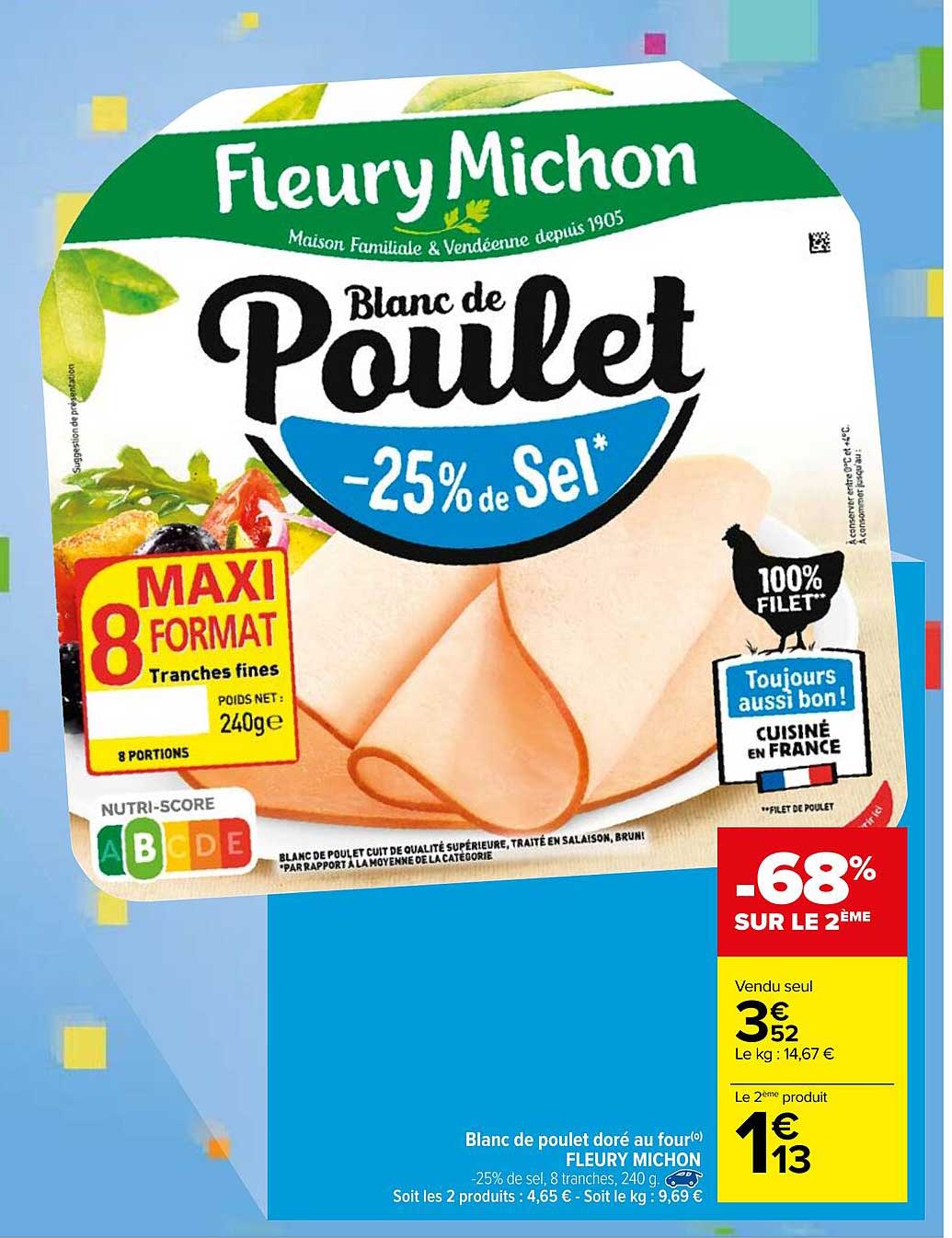 blanc de poulet doré au four fleury michon