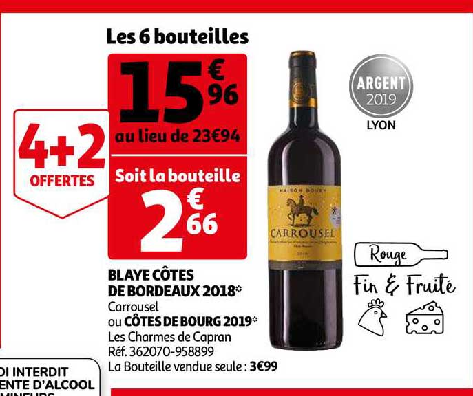blaye côtes de bordeaux 2018 carroussel ou côtes de bourg 2019 les charmes de capran
