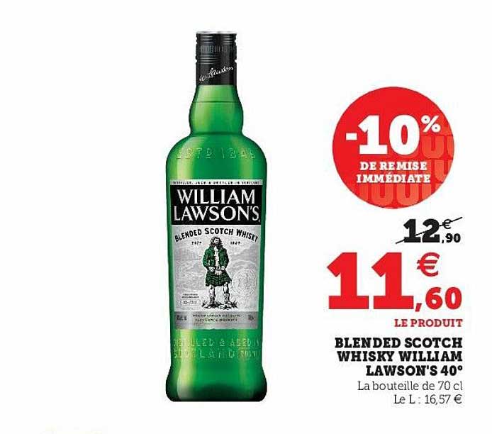 blended scotch whisky william lawson's 40°