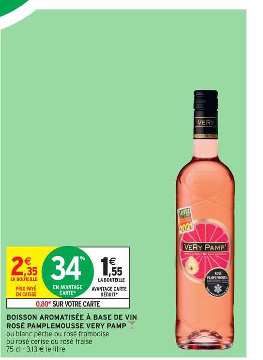 Boisson Aromatisée à Base De Vin Rosé Pamplemousse Very Pamp