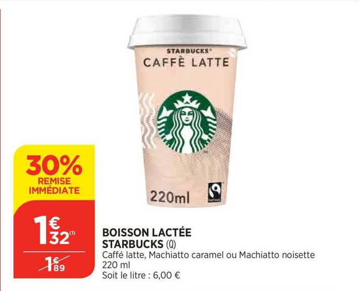 boisson lactée starbucks