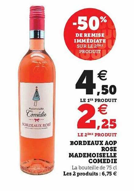 bordeaux aop rose mademoiselle comedie