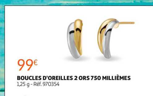 boucles d'oreilles 2 ors 750 millièmes